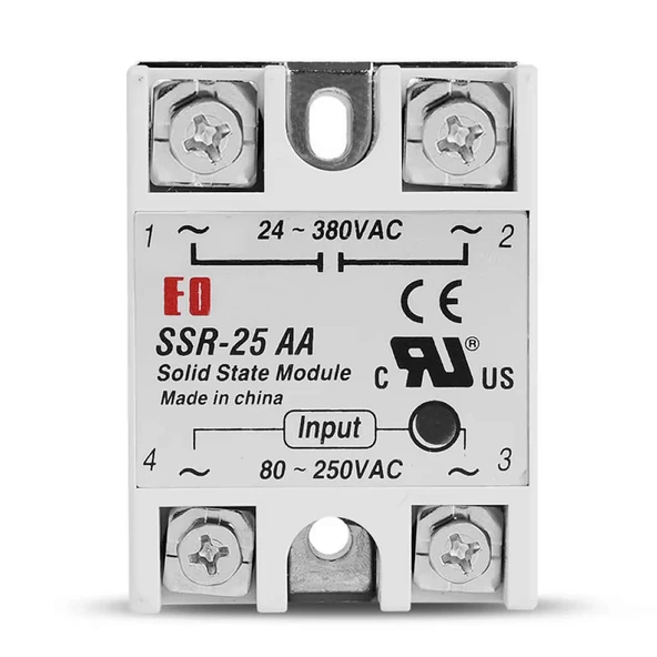 SSR-25AA SSR Röle Ac Çıkış Ac Tetik 25A Ac 24-380V Tek Fazlı Solid State Röle Elektronik Anahtar ürün görseli 1