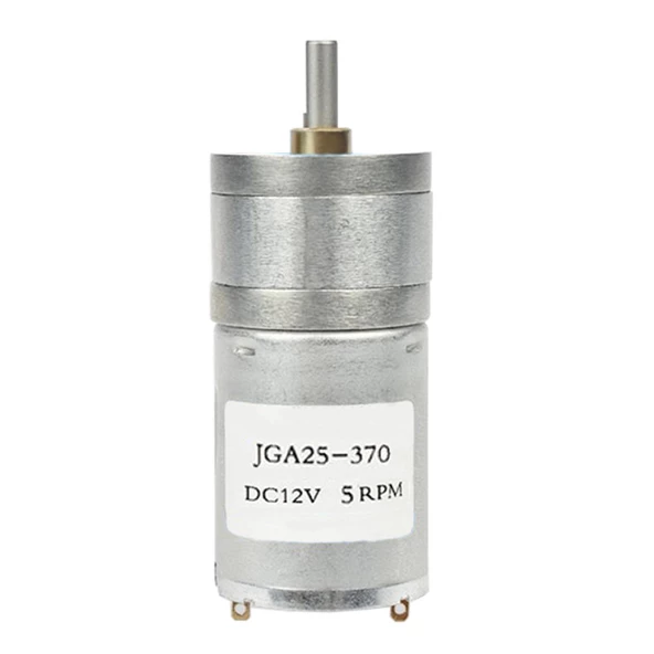 12V 5Rpm JGA25-370 Redüktörlü DC Motor Metal Dişli Yüksek Tork Kuvvet 25mm Robot Oyuncak ürün görseli 1