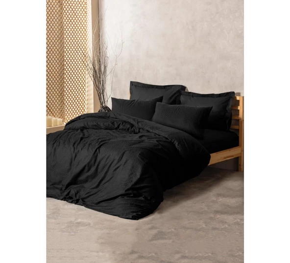 Cotton Box Plain Tek Kişilik Nevresim Takımı Siyah ürün görseli 1