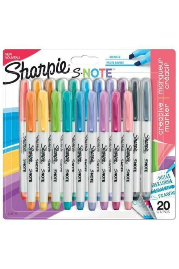 Sharpie Snote Kreatif Markör, Kesik Uç 20'li Blist ürün görseli 1
