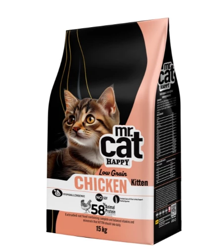 Mr. Cat Happy Tavuklu Yavru Kedi Maması 15 Kg ürün görseli 1