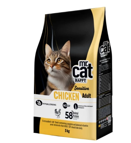 Mr. Cat Happy Sensitive Tavuklu Yetişkin Kedi Maması 5 Kg ürün görseli 1