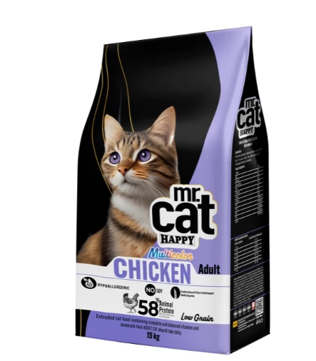 Mr. Cat Happy Tavuklu Yetişkin Kedi Maması 15 Kg ürün görseli 1