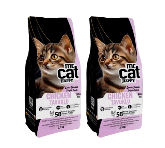 Mr. Cat Happy Tavuklu Yavru Kedi Maması 2 X 2,5 Kg ürün görseli 1