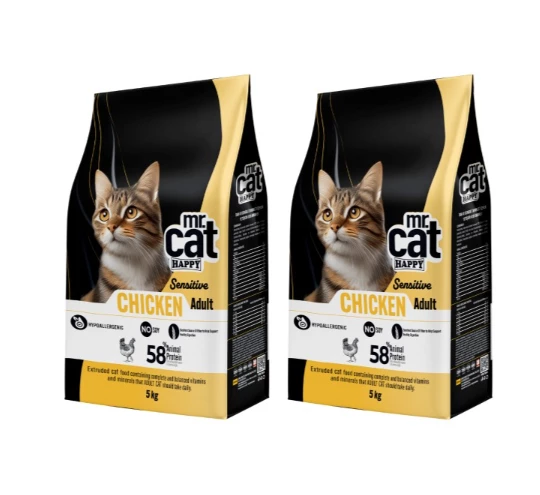 Mr. Cat Happy Sensitive Tavuklu Yetişkin Kedi Maması 2 X 5 Kg ürün görseli 1