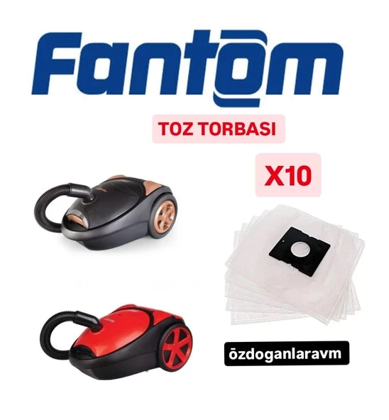 Fantom Elektrik Süpürge Toz Torbası 10 Adet Motor Filitreli ürün görseli 1