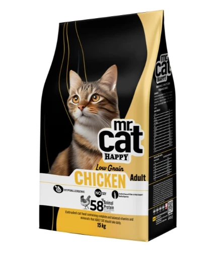 Mr. Cat Happy Low Grain Tavuklu Yetişkin Kedi Maması 15 Kg ürün görseli 1