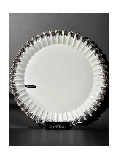 Roy King Line Silver Yuvarlak Sunum Tabak 33 Cm GBS 010 ürün görseli 1