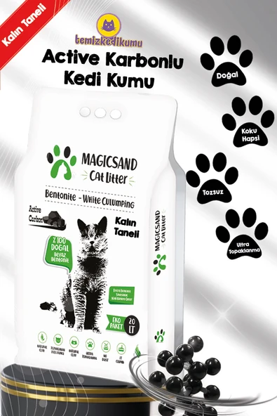 Cat Litter Active Carbon Kedi Kumu Kalın Taneli 20 Lt ürün görseli 1