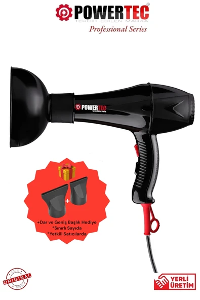 Powertec TR-901 Fön Makinesi + Vigo Başlık Profesyonel Saç Kurutma ürün görseli 1