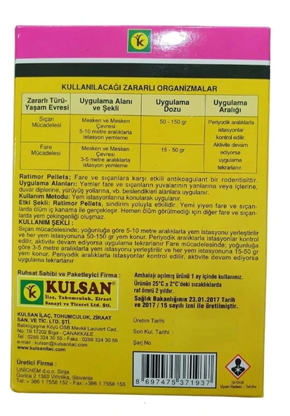 Ratimor Pellet 100 gr Etkili Fare Zehiri ürün görseli 1
