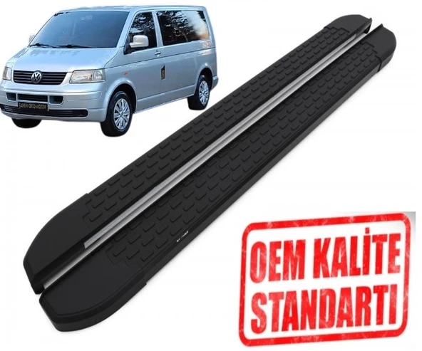 T5 TRANSPORTER UZUN ŞASE 2003 2015 YILLARI ARASI ARACA ÖZEL NEVADA SİYAH YAN BASAMAK ürün görseli 1