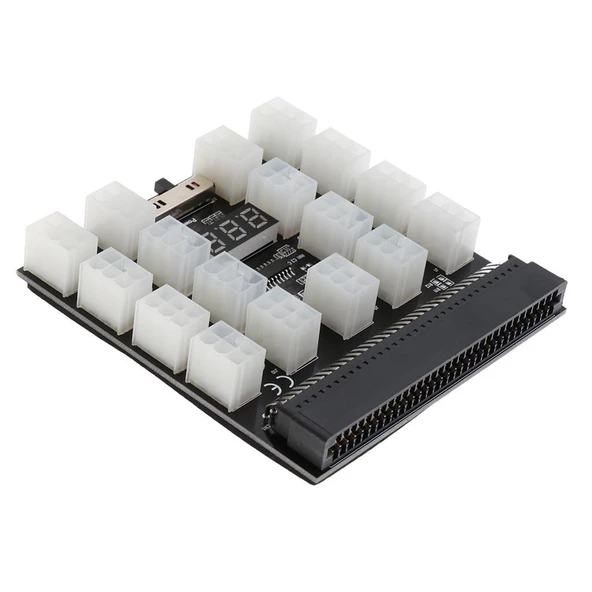 17 PORT Anakart Güç Çoklayıcı Led Ekran Voltmetre Göstergeli Güç Modülü Sunucu Kartı breakout port ürün görseli 1