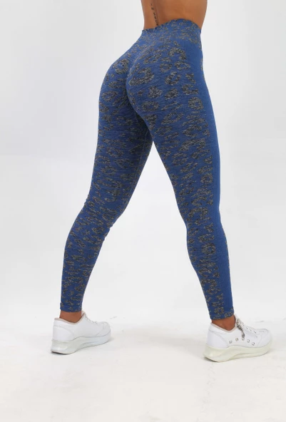 Kadın Yüksek Bel Leopar Desenli Toparlayıcı Fitness Tayt 16438 0030-25 ürün görseli 1