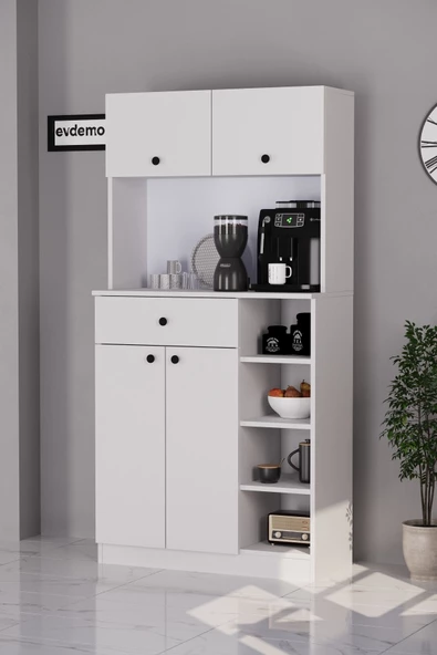 Evdemo Pera Kahve Köşesi Çok Amaçlı Dolap Beyaz ürün görseli 1