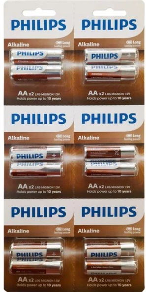 Philips AA Alkalin Kalem Pil 12'li Kartela 1.5 Volt 12 Adet ürün görseli 1
