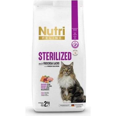 Nutri Feline Adult Sterilised Kısırlaştırılmış Somonlu Yetişkin Kedi Maması 2 kg ürün görseli 1