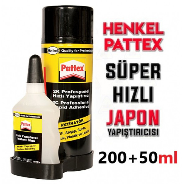 PATTEX Çift Komponentli Herşeyi Yapıştıran Profesyonel Hızlı Yapıştırıcı (200ml + 50gr) ürün görseli 1