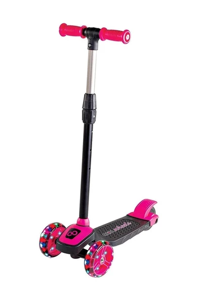3 Led Işıklı 3 Tekerlekli Yüksek Ayarlı Turuncu Scooter +3 Yaş 3+ Yaş Mavi ürün görseli 1