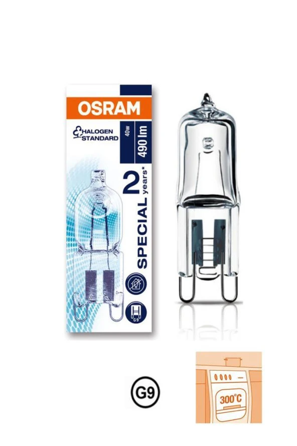 Osram 66740 40W Halopin Fırın Ampul G9 Duy 2700K ürün görseli 1
