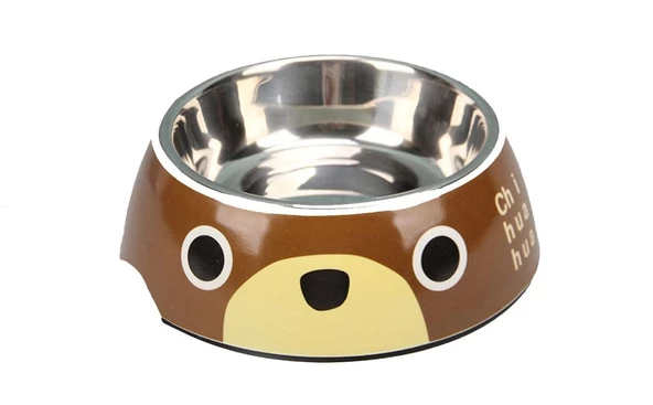 Bobo Kedi Köpek Melamin Mama Kabı 22x7cm Kahverengi ürün görseli 1
