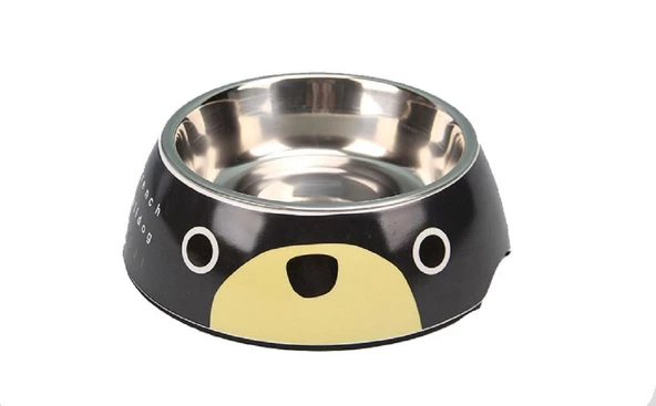 Bobo Kedi Köpek Melamin Mama Kabı BO-3057 22x7cm Siyah ürün görseli 1