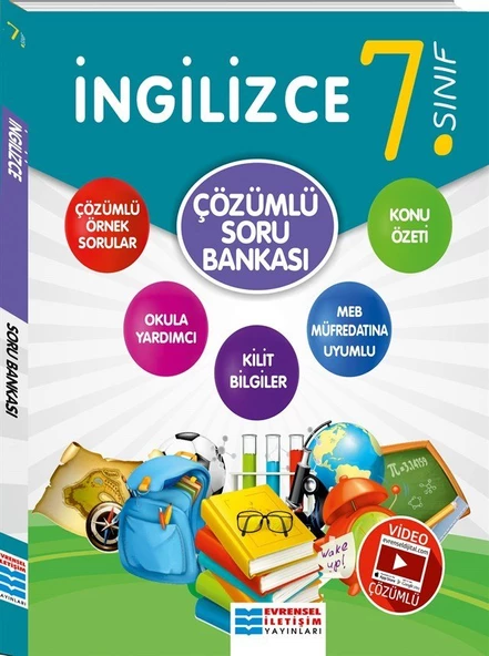 7. Sınıf İngilizce Video Çözümlü Soru Bankası Evrensel İletişim Yayınları ürün görseli 1
