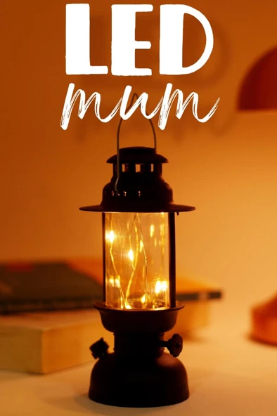 Led Mum Kamp Lambası 1 Adet - Tipi Pil Dahil Dumansız Alev Ledli Dekoratif Mum Dekor Işığı Siyah PT437 ürün görseli 1