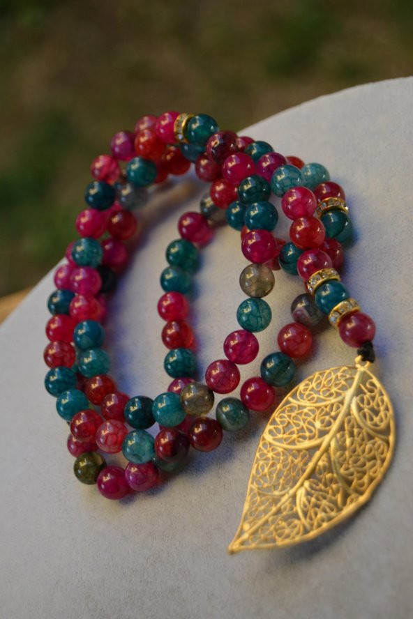 STONEAGE JEWELLERY Akik Doğal Taş 99 Tesbih Kolye ürün görseli 1