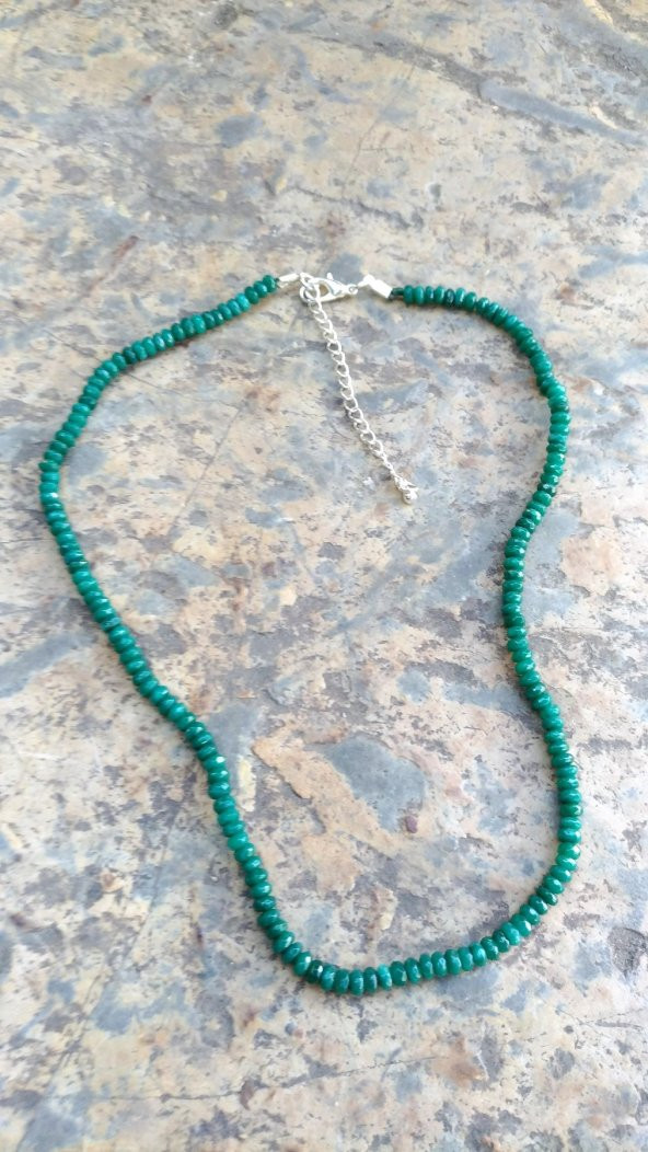 STONEAGE JEWELLERY Bayan Kolye Rondela Kesim Ceyt Doğal Taş ürün görseli 1