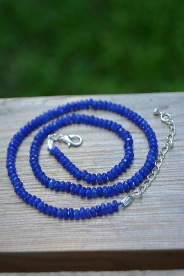 STONEAGE JEWELLERY Bayan Kolye Rondela Kesim Ceyt Doğal Taş ürün görseli 1