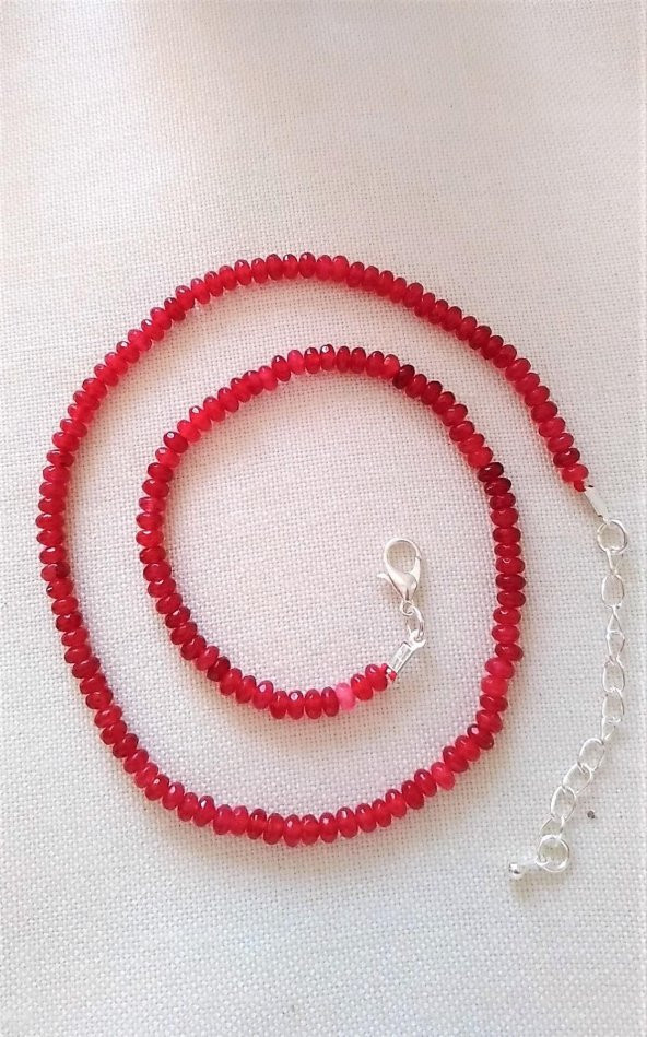 STONEAGE JEWELLERY Bayan Kolye Rondela Kesim Ceyt Doğal Taş ürün görseli 1