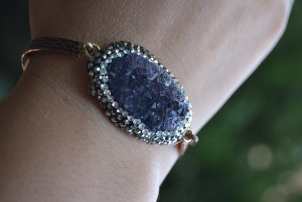 STONEAGE JEWELLERY El Yapımı Ametist Doğal Taş Bileklik ürün görseli 1