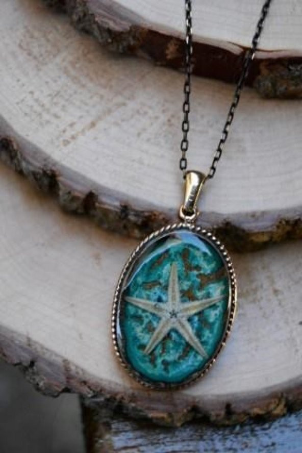 STONEAGE JEWELLERY Gerçek Gerçek Deniz Yıldızı El Yapımı Bayan Kolye ürün görseli 1
