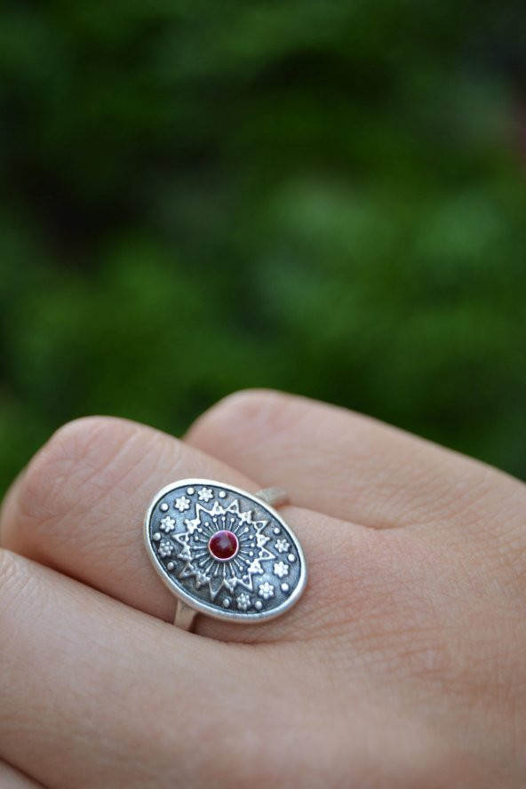 STONEAGE JEWELLERY Gümüş Kaplama Mineli Bayan Yüzük ürün görseli 1