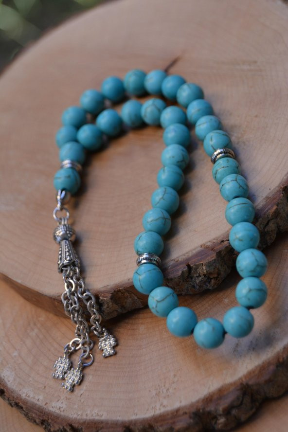STONEAGE JEWELLERY Hediye Erkek Tesbih Firuze Doğal Taş ürün görseli 1