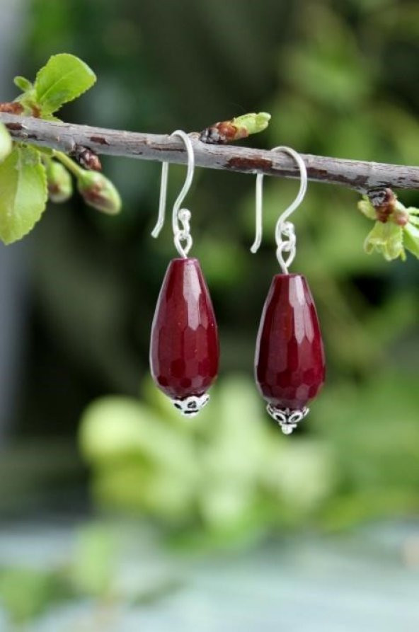 STONEAGE JEWELLERY Küpe Gümüş Ceyt Doğal Taş ürün görseli 1
