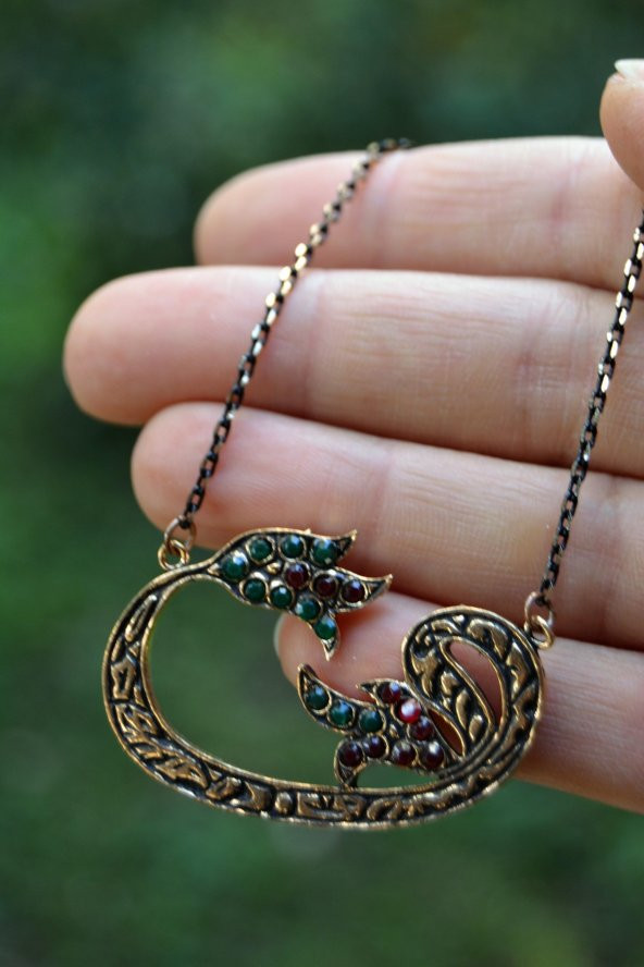 STONEAGE JEWELLERY Lal Doğal Taş Vav Bayan Kolye ürün görseli 1