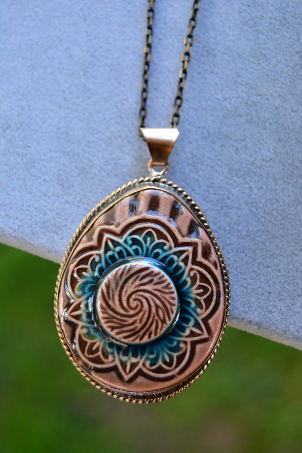 STONEAGE JEWELLERY Özel Tasarım Çini Bayan Kolye ürün görseli 1