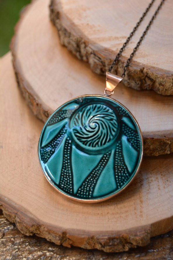 STONEAGE JEWELLERY Özel Tasarım Çini Bayan Kolye ürün görseli 1