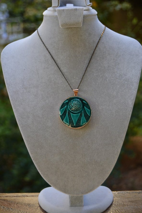 STONEAGE JEWELLERY Özel Tasarım Çini Bayan Kolye - Resim 2