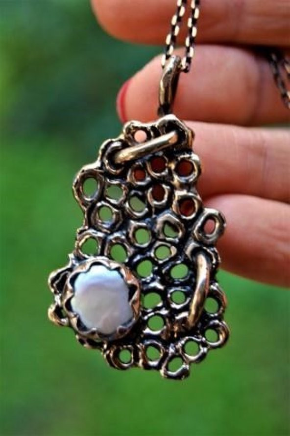 STONEAGE JEWELLERY Özel Tasarım Gerçek İnci Doğal Taş Bayan Kolye ürün görseli 1