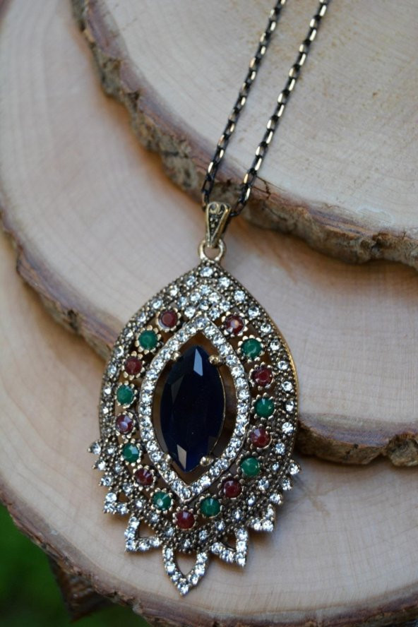 STONEAGE JEWELLERY Safir Taşlı Otantik Kolye ürün görseli 1