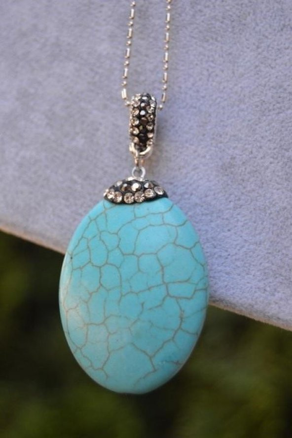 STONEAGE JEWELLERY Turkuaz Taşlı Bayan Kolye ürün görseli 1