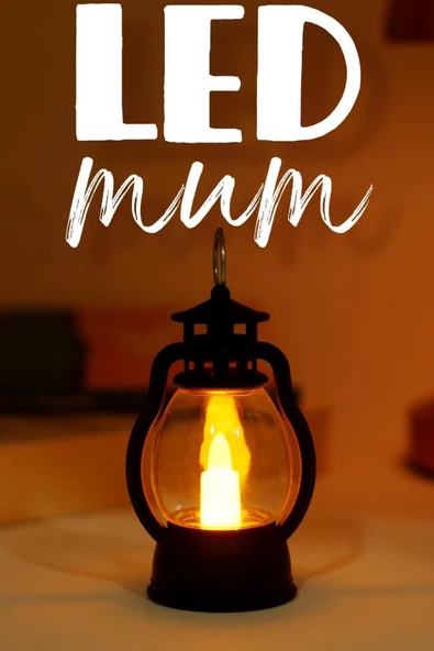 Led Mum Mini Kamp Tipi 1 Adet Pil Dahil Dumansız Alev Ledli  Dekor Işığı SİYAH PT430 ürün görseli 1