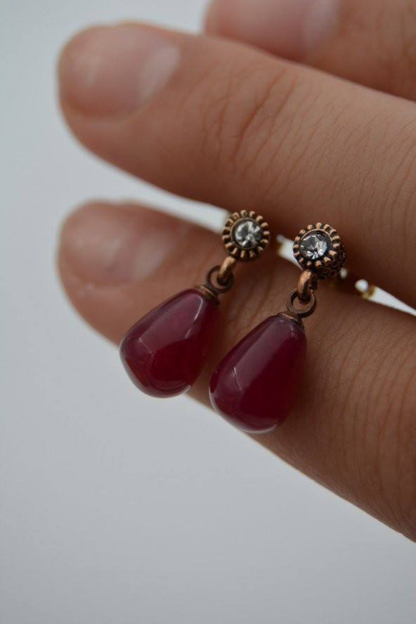 STONEAGE Küpe Mayorka Taşlı Mini Damla - Resim 2