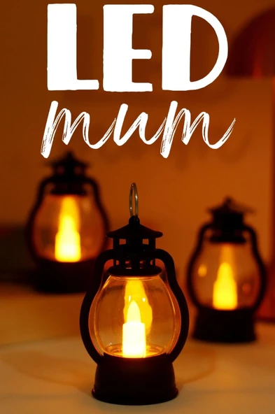 Led Mum Mini Kamp Tipi 3 Adet Pil Dahil Dumansız Alev Ledli  Dekor Işığı SİYAH PT430 ürün görseli 1