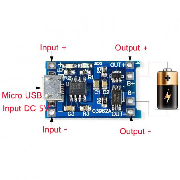5 Adet Mikro Usb Pil Şarj Devresi  ( TP4056 ) - Resim 4