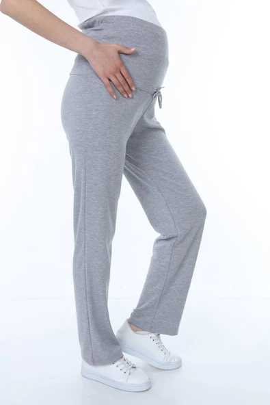 Luvmabelly MYRA8501 Beli Ayarlanabilir Hamile Günlük Ev Pantolonu -Gri ürün görseli 1