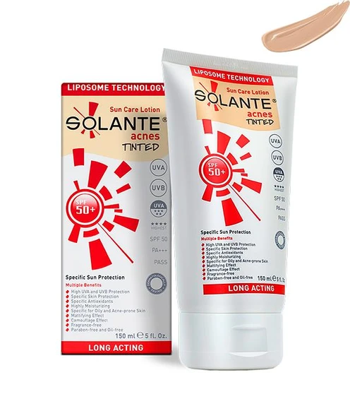 Solante Acnes Tinted SPF50 150 ml 8699278480014 ürün görseli 1